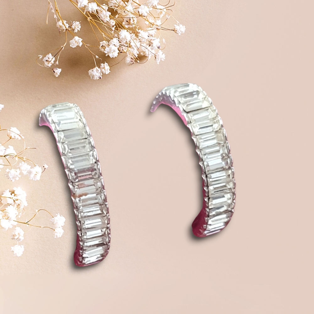 Elegant Silver Crystal Earrings
